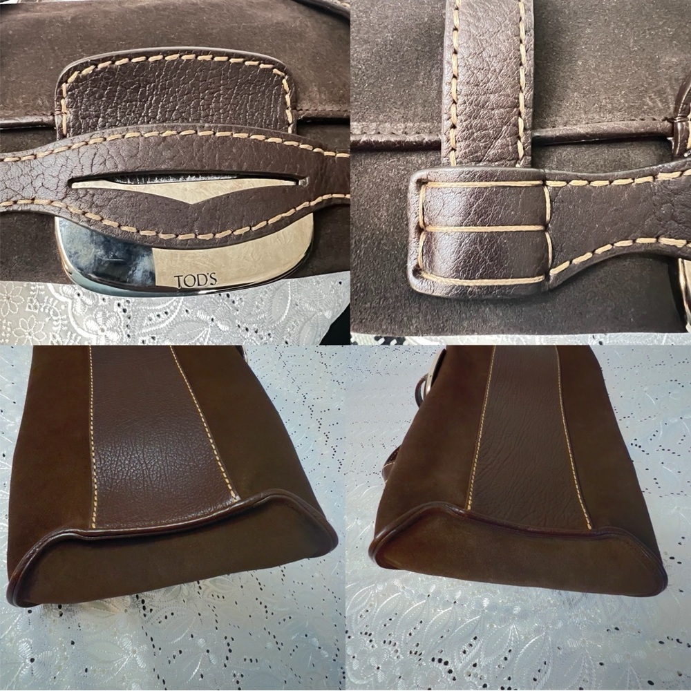 Tods Vintage Elegant Brown Leather Handbag. NWOT - Picture 6 of 9